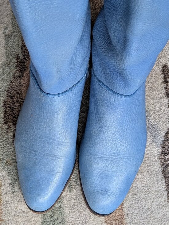 Roots Blue Leather Womens Boots Size USS37 - Picture 3 of 9